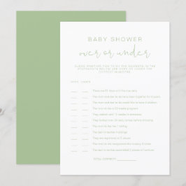 GRÖNTEN LÄAH Pastel är över under babyvisningsspel Inbjudningar