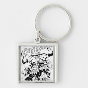 Grönten Lantern Corps, Black and White Fyrkantig Silverfärgad Nyckelring