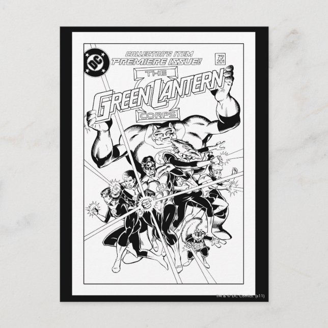 Grönten Lantern Corps, Black and White Vykort (Framsida)