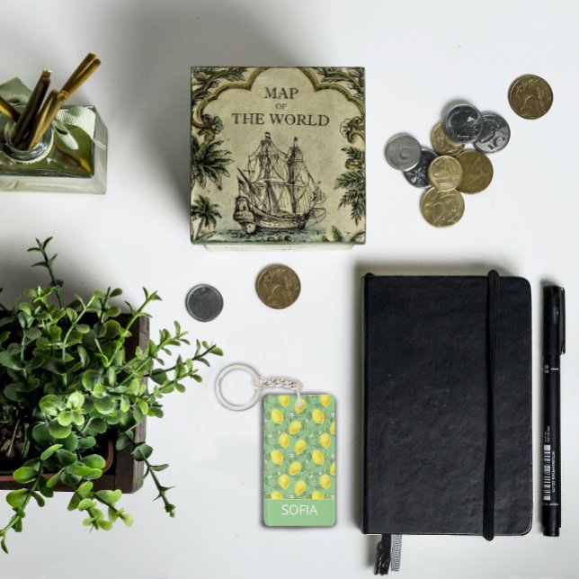 Grönten Lemon vattencolor mönster, anpassad name g (Skapare uppladdad)