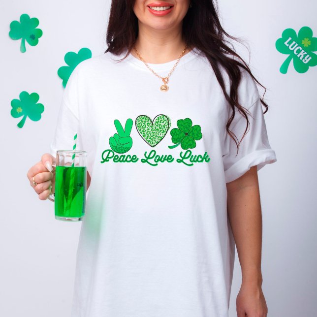 Grönten Leopard i Kärlek St patricks day T Shirt (Skapare uppladdad)