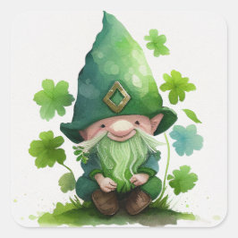 Grönten Leprechaun, St. Patrick's Day Fyrkantigt Klistermärke