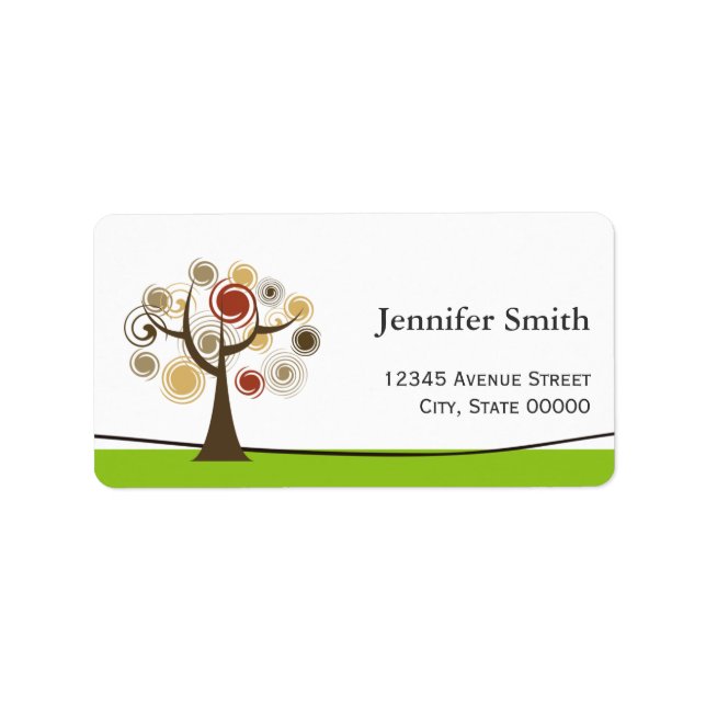 Grönten livets träd Symbol Elegant Natur Adressetikett (Framsidan)
