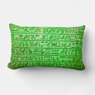 Grönten Lumbar Pillow i den antika egyptiska Hiero Lumbarkudde