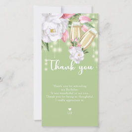 Grönten Luxi Blommigt 30års födelsedag Tack Kort