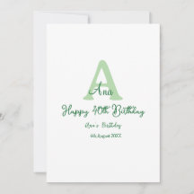 grönten Lycklig 40-årsdag lägger till namn-monogra