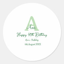 grönten Lycklig 40-årsdag lägger till namn-monogra