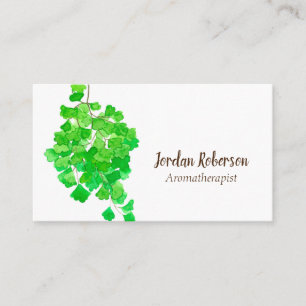 Grönten Maidenhair Fern Plant Watercolor Visitkort