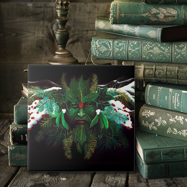 Grönten Man på julvinter Kakelplatta (Skapare uppladdad)