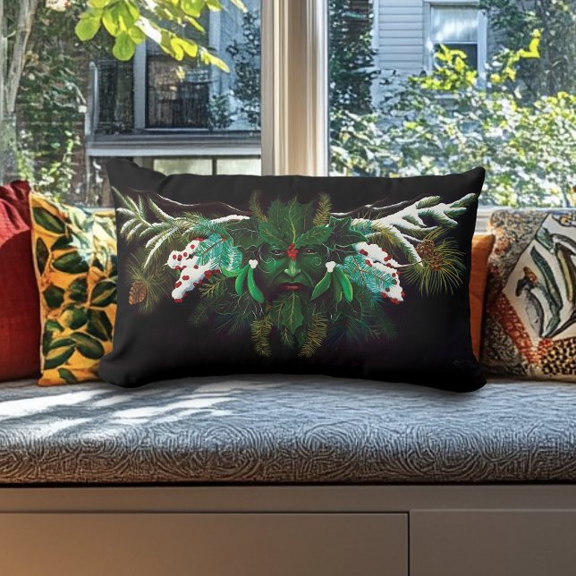 Grönten Man på julvinter Lumbarkudde (Skapare uppladdad)