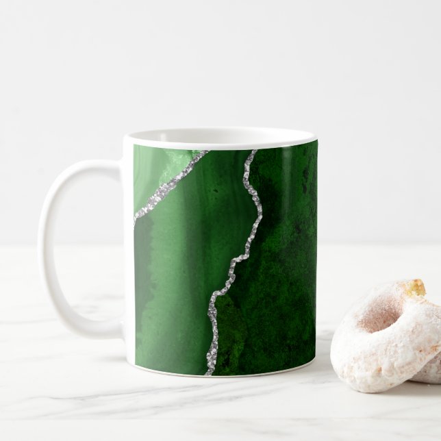 Grönten Marble Chic Silver Glitter Kaffemugg (Med munk)