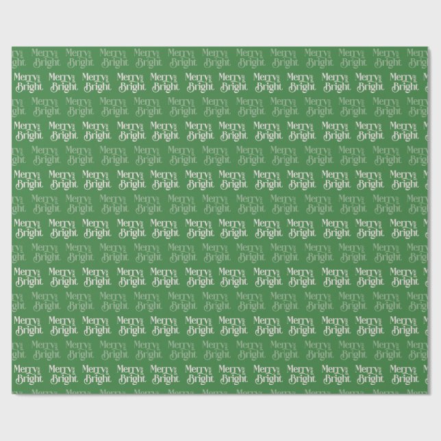 grönten "Merry and Bright" Presentpapper (Platt)