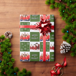 Grönten Merry & Bright jul Snowflake Photo Presentpapper