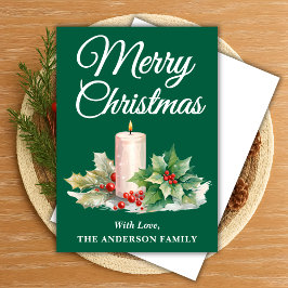 Grönten Minimalistisk skript God jul Julkort