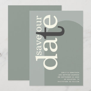 Grönten Modern Arch Snyggt Typography Sage Spara Datumet