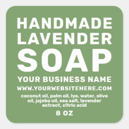 Grönten Modern handgjord Lavender Soap Meadow Fyrkantigt Klistermärke