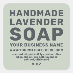 Grönten Modern handgjord Lavender Soap Pastel Fyrkantigt Klistermärke