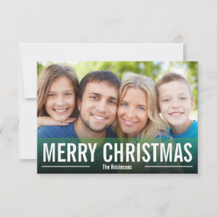 GRÖNTEN MODERN HELGDAG PHOTO CARD GOD JUL INBJUDNINGAR