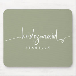 Grönten Modern Minimalist Bridesmaid Script Sage Musmatta