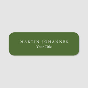 Grönten Modern minimalist Plain Elegant Forest Namnbricka