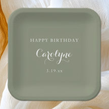 Grönten Modern Minimalist Sage Birthday