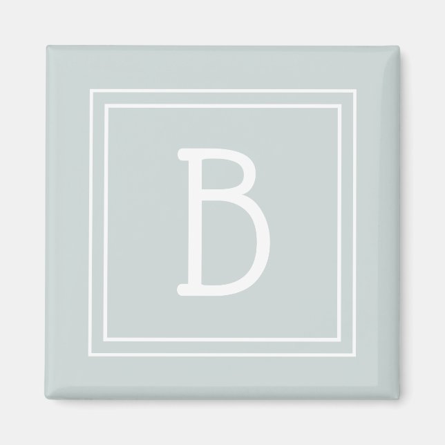 Grönten Modern Monogram Brev - första Chic för mal Magnet (Framsidan)