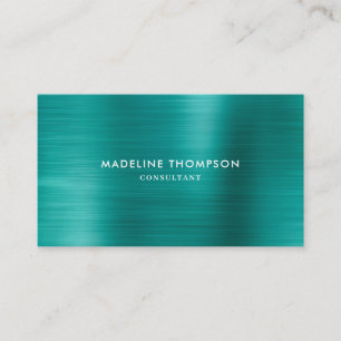 Grönten Modern Professionell Brushed Metallic Teal Visitkort