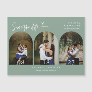Grönten Modern Sage Boho Save Date Arch Photo