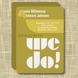 Grönten Modern we Do Geometric Typography Avocado Inbjudningar