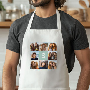 Grönten Monogram Mint för fotokollage Anpassningsb Förkläde