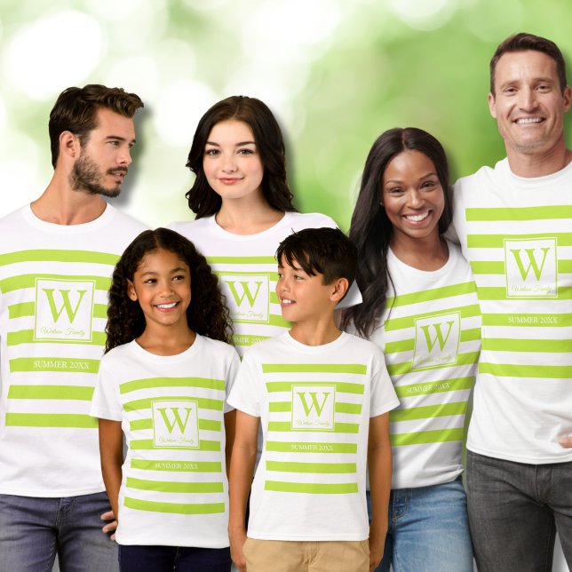 Grönten Monogram Summer Family Reunion Line Rand T Shirt (Skapare uppladdad)