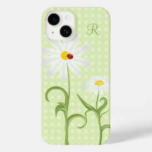 Grönten Monogram White Daisy and Nyckelpiga Polka
