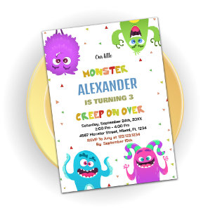 Grönten Monster Birthday-inbjudningar Inbjudningar