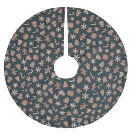 Grönten Mönster i julkakor Julgransmatta Borstad Polyester