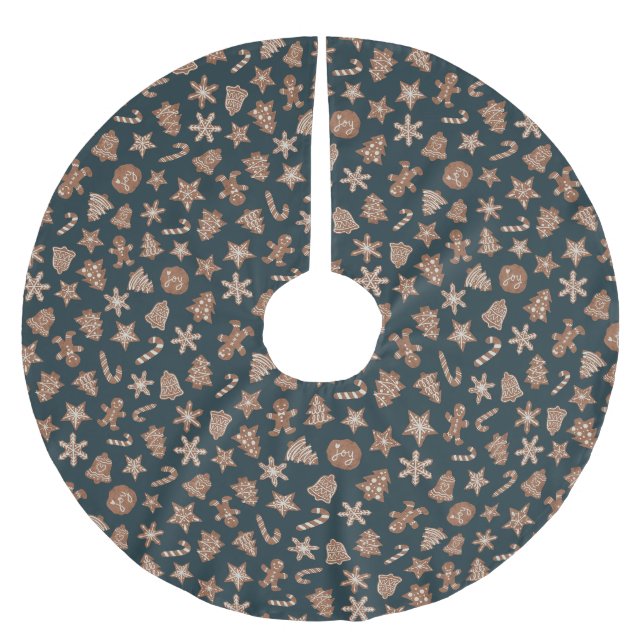 Grönten Mönster i julkakor Julgransmatta Borstad Polyester (Framsidan)