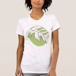 Grönten Monstera Löv Abstrakt Plant Illustration  T Shirt