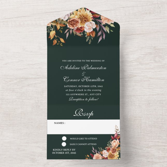 Grönten moody Fall Wedding Emerald  (Insida)