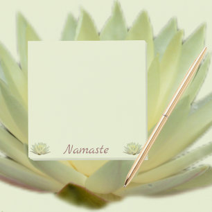 Grönten Namaste Blek för Lotus Waterlily Gult Blom Post-it Block