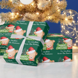 Grönten Namn i julklapp Presentpapper