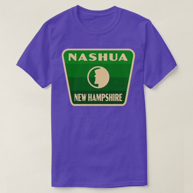 Grönten Nashua New Hampshire Retro Badge T Shirt (Design framsida)