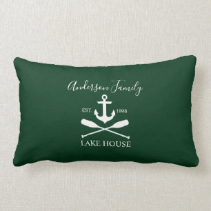 Grönten Nautical Sjö House Anchor Oars Family Namn Lumbarkudde