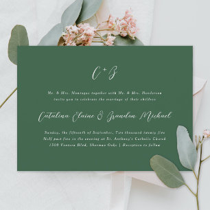 Grönten New Elegance Calligraphy Monogram Namn Inbjudningar