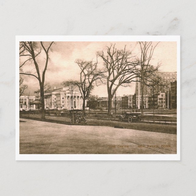 Grönten, New Haven, CT-Vintagen Vykort (Framsida)