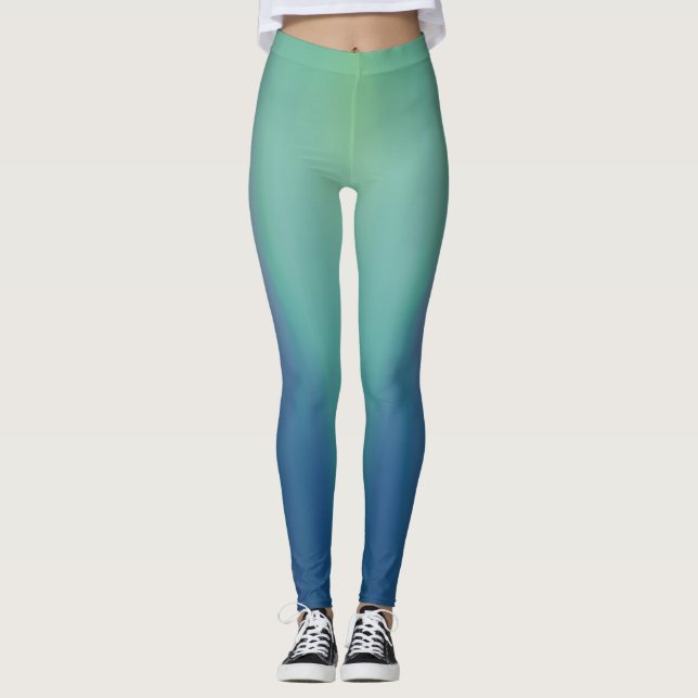Grönten Norra Ljus över blått Leggings (Framsida)