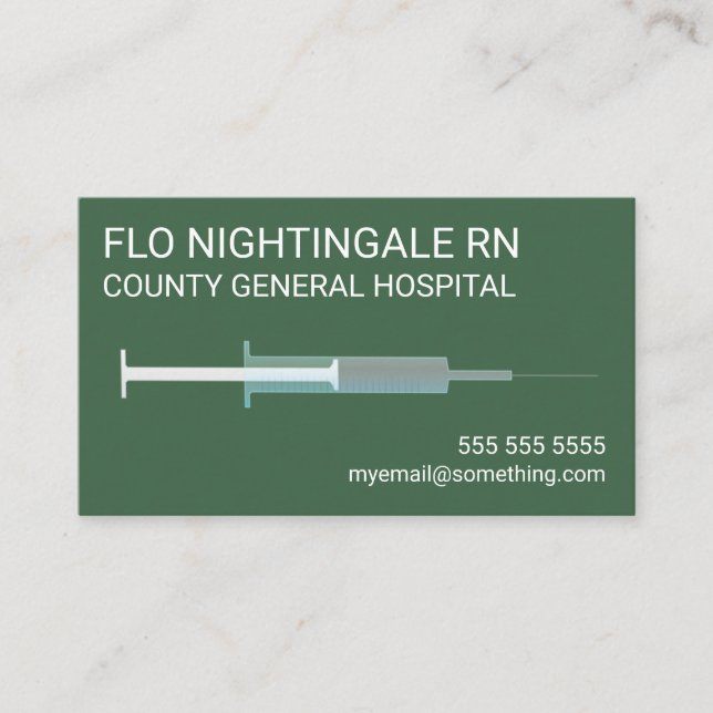 Grönten Nurse Flu Shot Visitkort (Framsida)