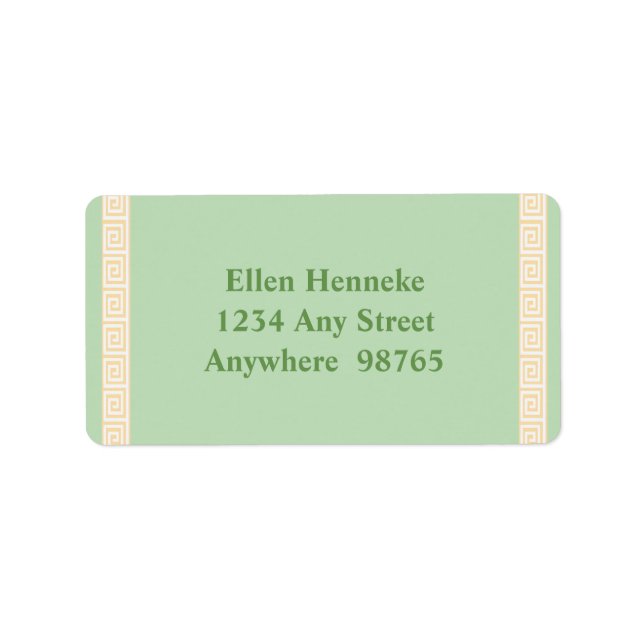 Grönten Nyckel i Grekland Adressetikett (Framsidan)