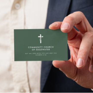 Grönten om kyrkpastor Modern Minimal Faith Kor Visitkort