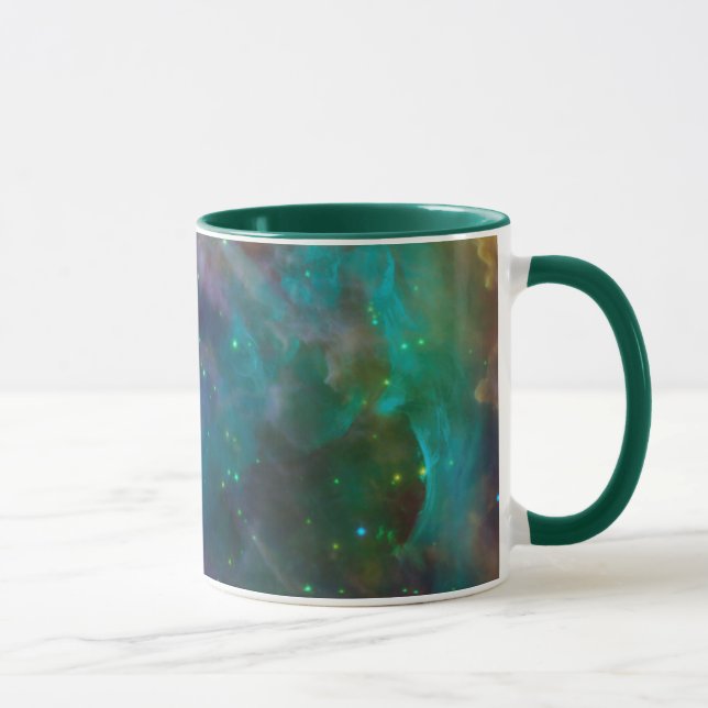 Grönten Orion Nebula Celestial Photo Teal Mugg (Höger)