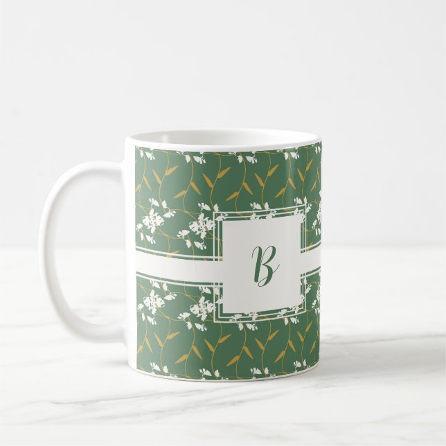 Grönten  på den heliga inre Blommigten Monogram Kaffemugg (Vänster)
