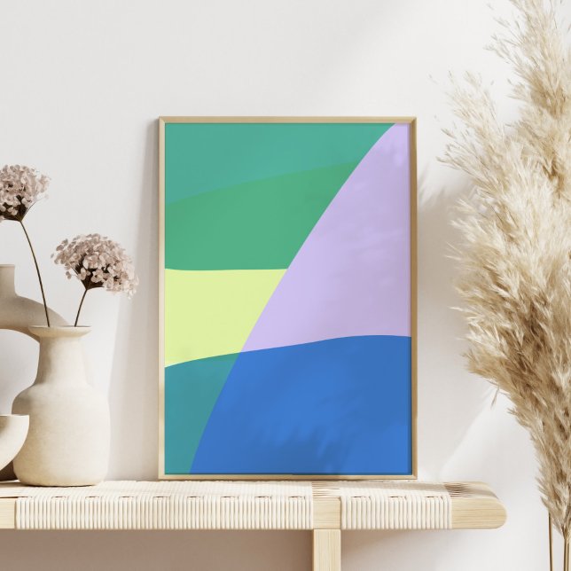 Grönten Pastel Färg Block Lavender för Abstrakt me Poster (Skapare uppladdad)